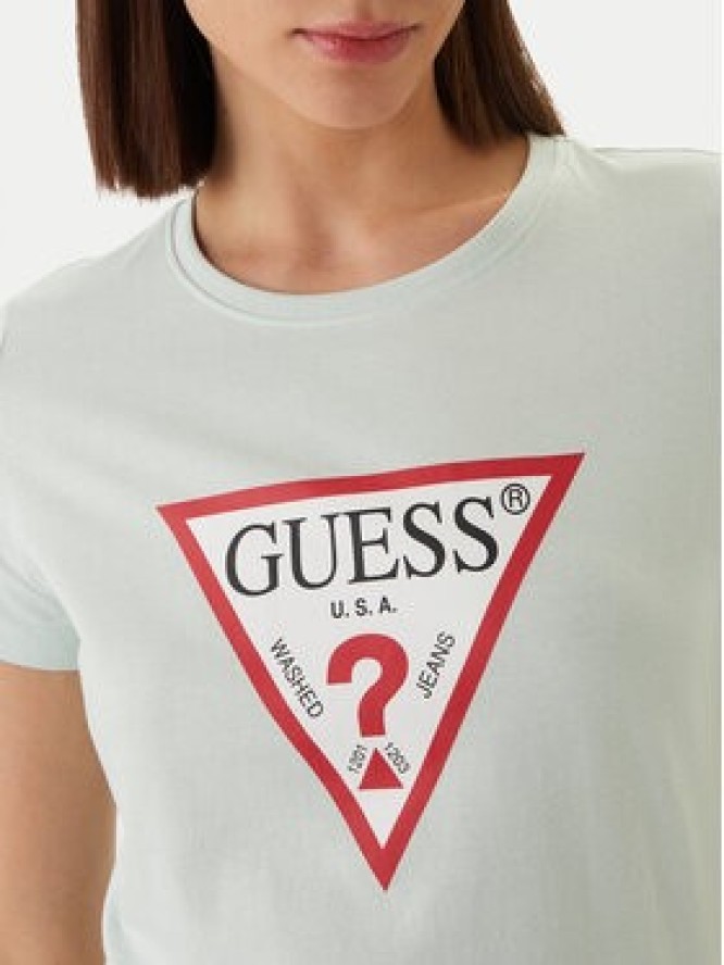 Guess T-Shirt W1YI1B I3Z14 Zielony Regular Fit