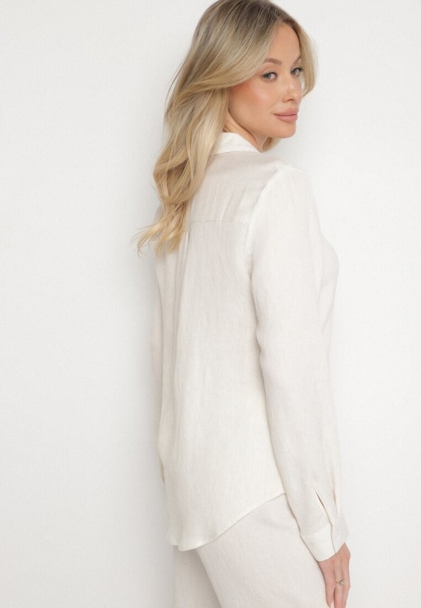 Biała Klasyczna Koszula z Wiskozy Melriza