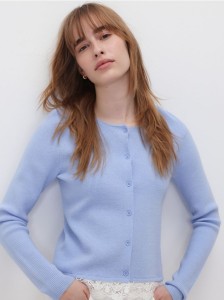 Kardigan z koronką - jasnoniebieski
