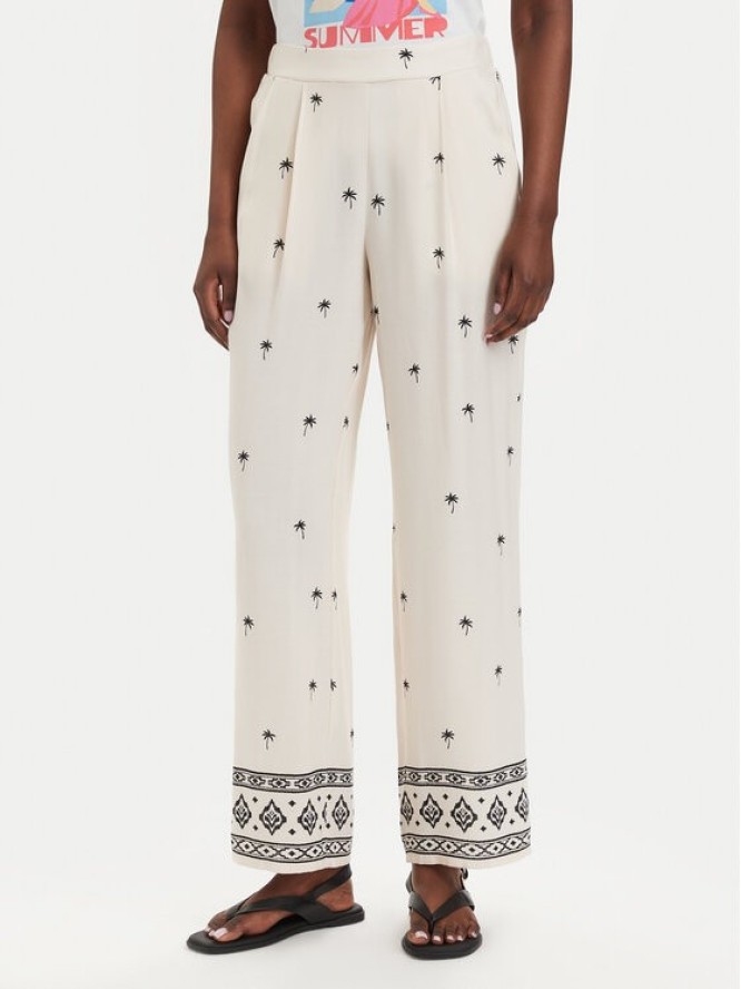 Vero Moda Spodnie materiałowe Kai 10345546 Kremowy Regular Fit