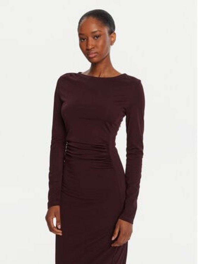 KAOS Sukienka koktajlowa Abiti RI1MA002 4005 Bordowy Slim Fit