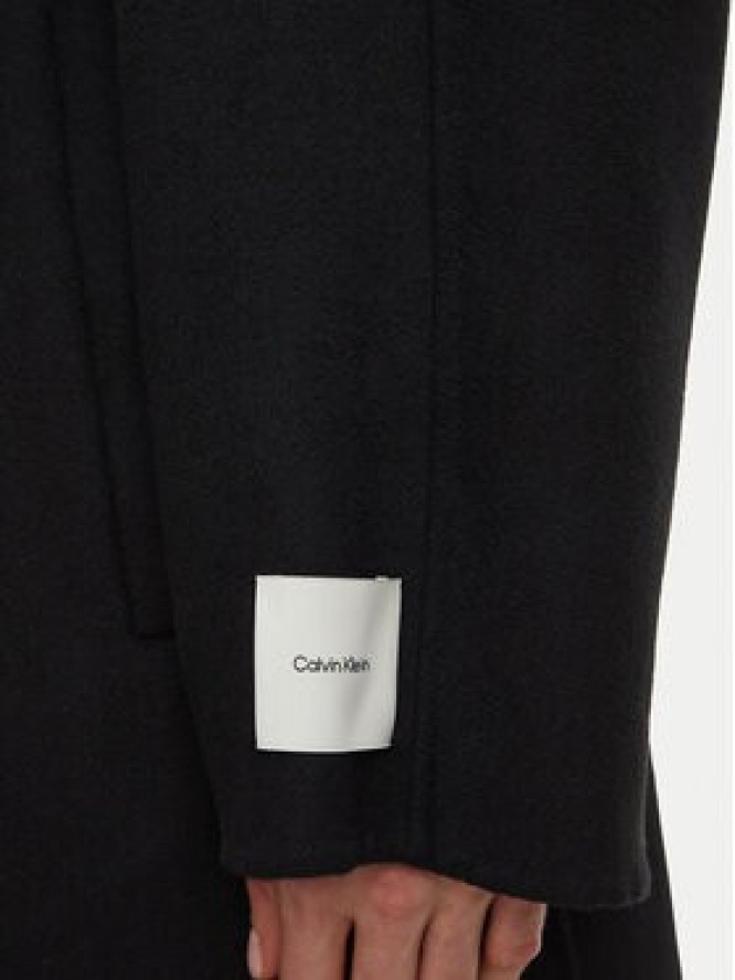 Calvin Klein Płaszcz wełniany Hero LV040WL571 Czarny Regular Fit