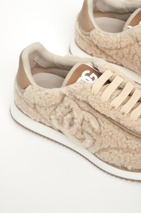 Sneakersy damskie z futerkiem DOLCE & GABBANA