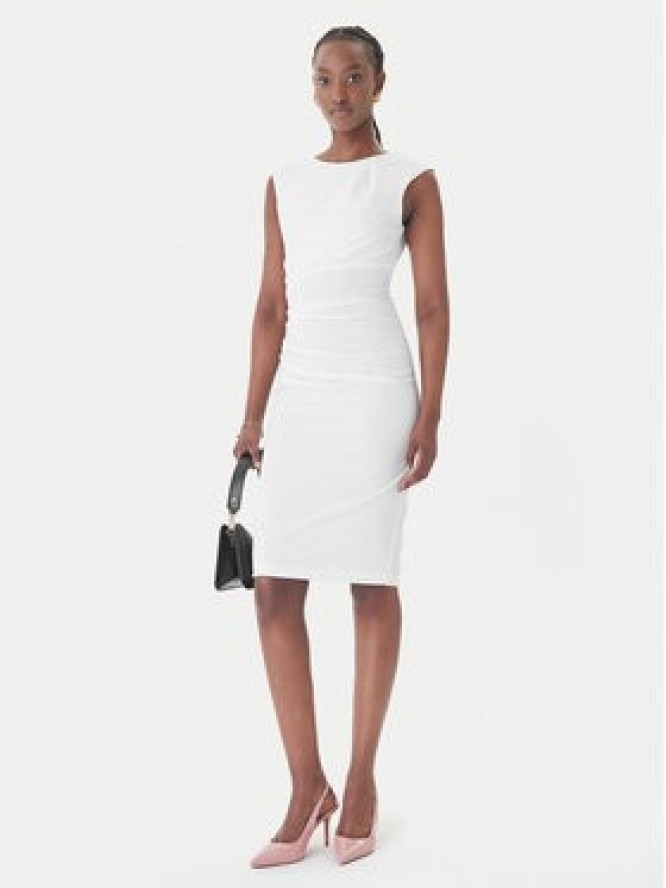 Rinascimento Sukienka koktajlowa CFC0127683003 Biały Slim Fit
