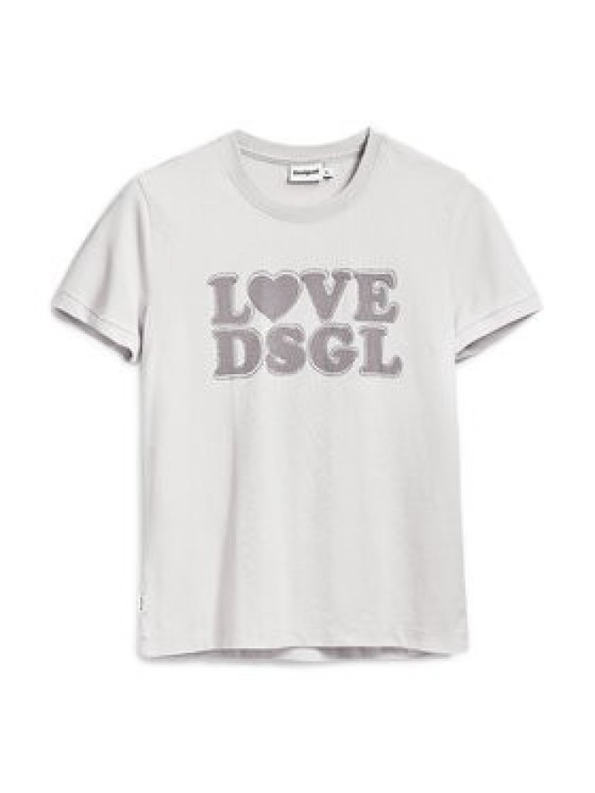 Desigual T-Shirt Love Dsgl 25SWTK10 Szary Regular Fit