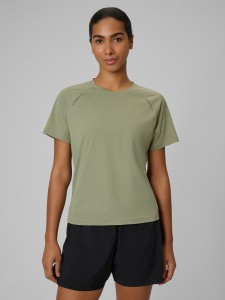 4F Koszulka do biegania szybkoschnąca damska - khaki XS