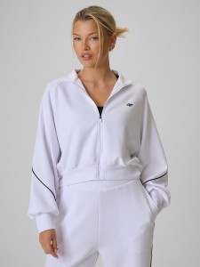 4F Bluza kibica regular bez kaptura damska - biała XL