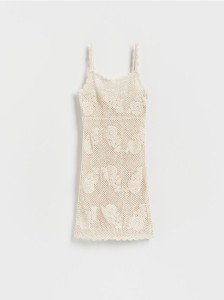 Ażurowa narzutka plażowa - kremowy