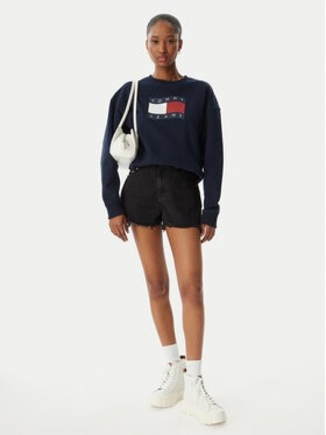 Tommy Jeans Bluza Wavy Flag DW0DW22742 Granatowy Boxy Fit
