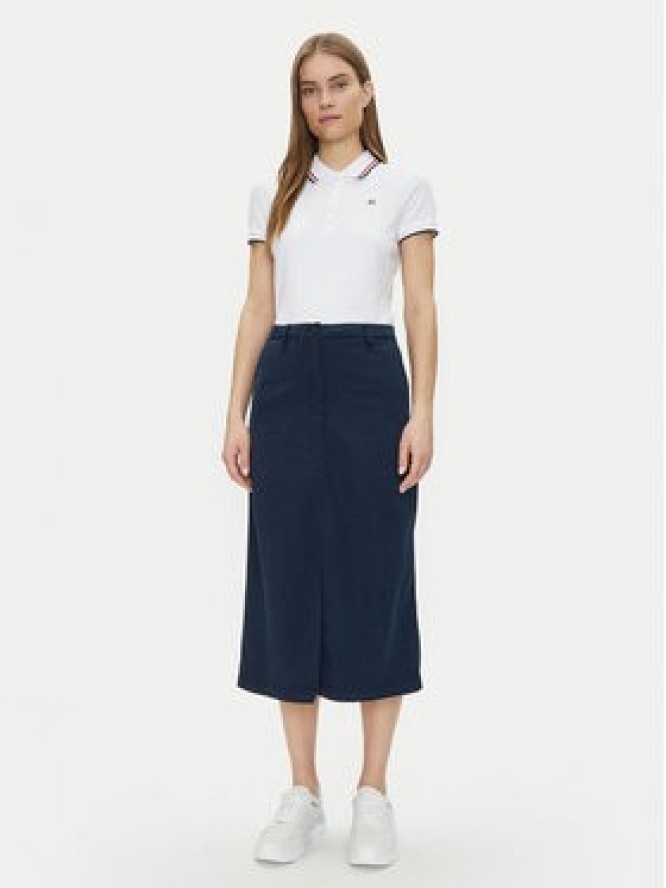 Tommy Hilfiger Spódnica midi Co Blend Midi Skirt WW0WW44726 Granatowy Regular Fit