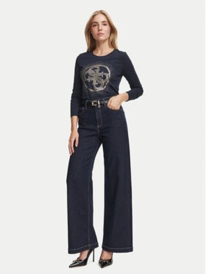 Guess Jeansy W6BA1C D2573 Granatowy Wide Leg