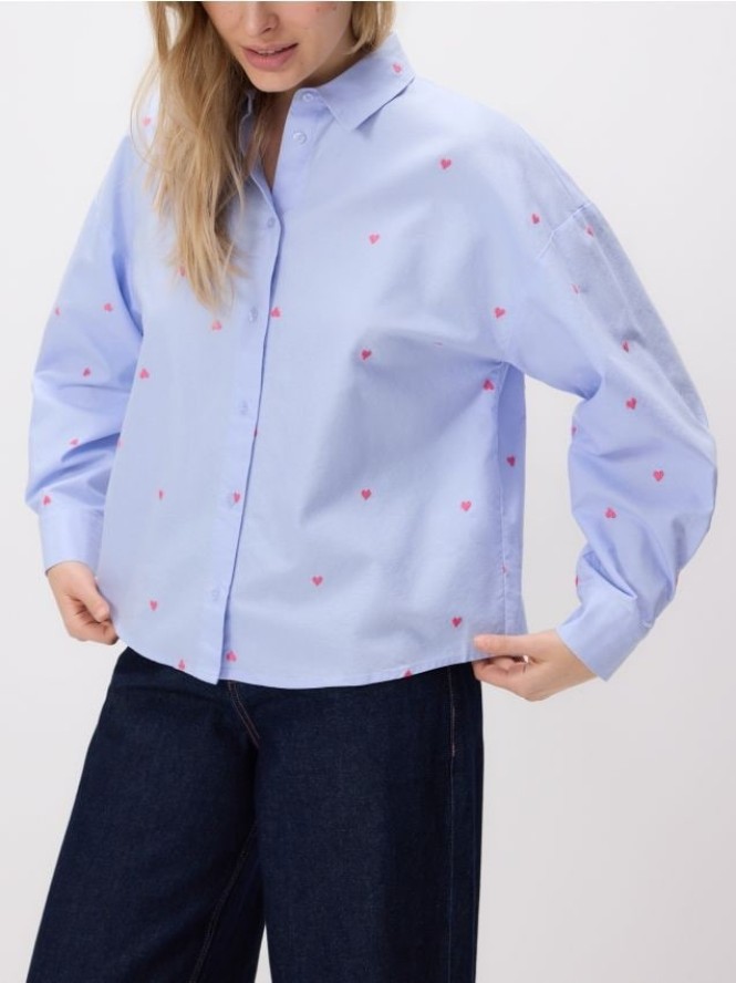 Koszula w serca - jasnoniebieski