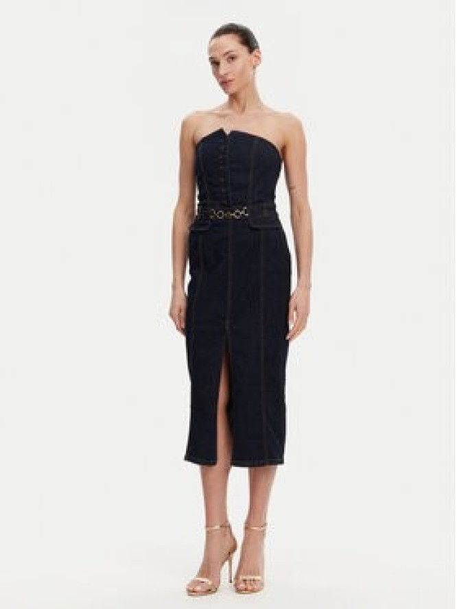 Fracomina Sukienka jeansowa FR25SD4010D46093 Granatowy Slim Fit