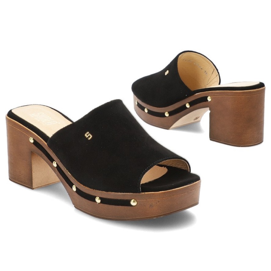 Czarne Klapki Simen Modne Obuwie Damskie W Stylu Boho