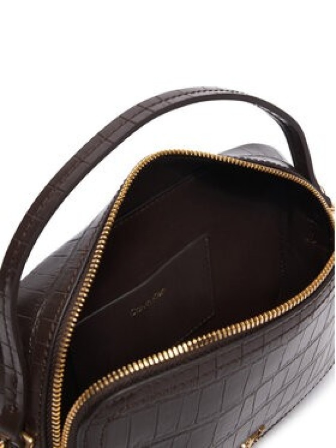 Calvin Klein Torebka Ck Croc Camera Bag LV04F3905G Brązowy ciemny