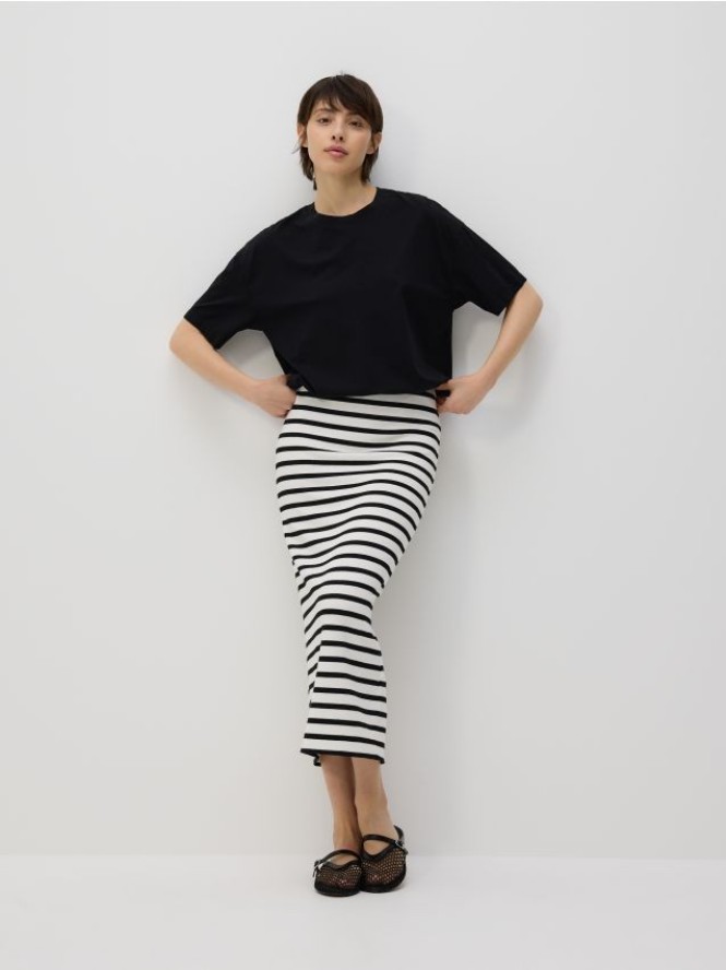 Dzianinowa spódnica midi - wielobarwny