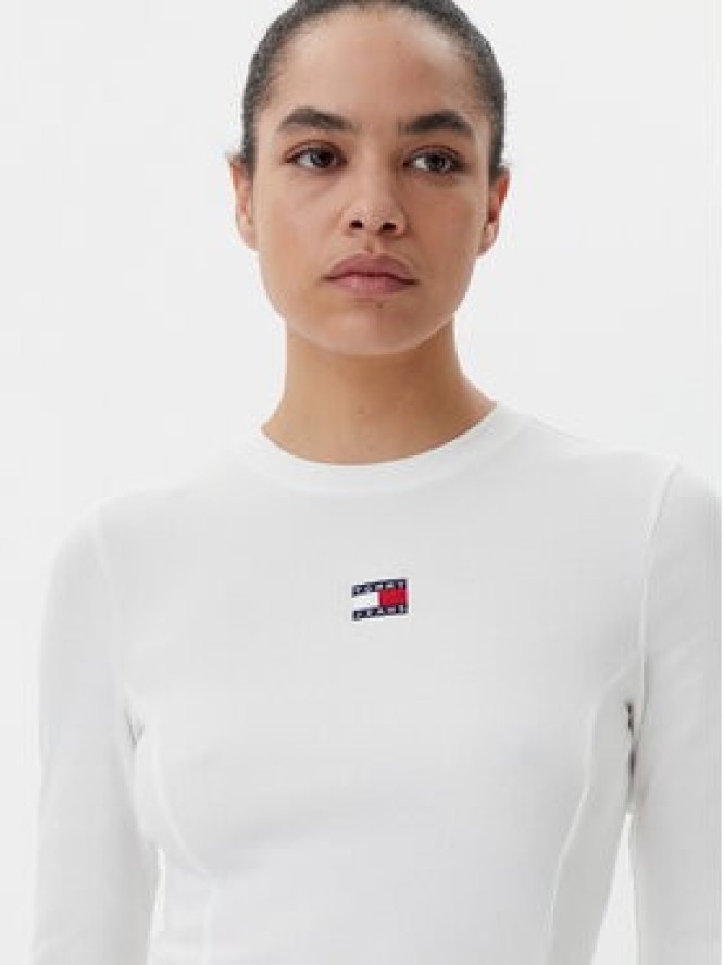 Tommy Jeans Sukienka codzienna Badge DW0DW20666 Biały Slim Fit