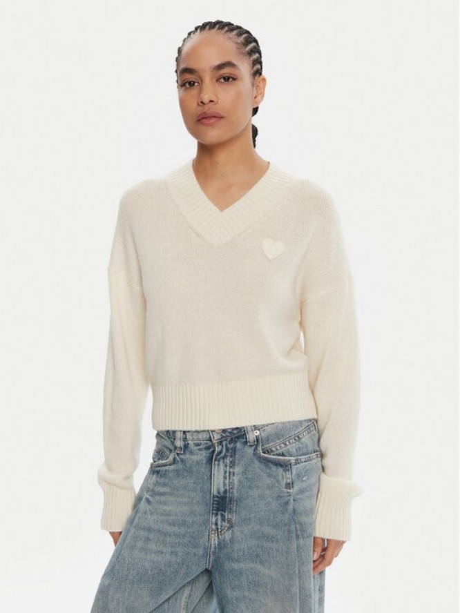 HUGO Sweter Scutie_B 50543059 Écru Regular Fit