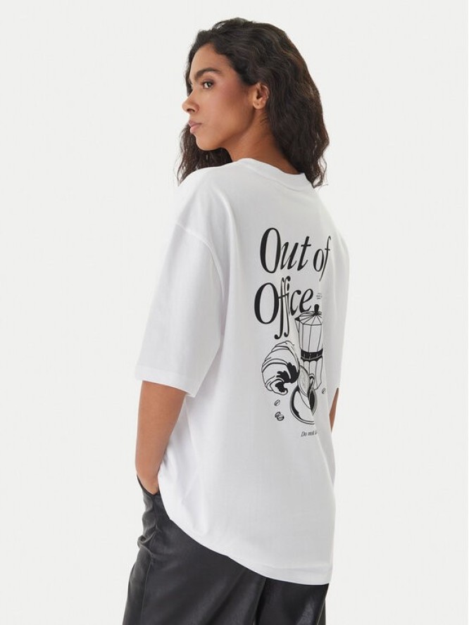 HUGO T-Shirt 50560772 Biały Oversize