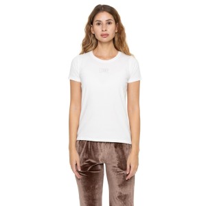 Leone 1947 Never Without Damen Kurzarm-T-Shirt with Strass-Logo
