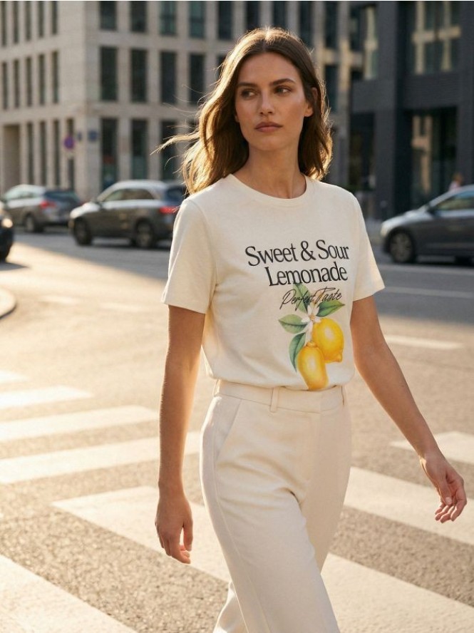 Bawełniana koszulka z nadrukiem - zielony