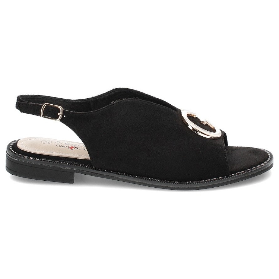 Czarne Sandały S.Barski Eleganckie Obuwie Damskie