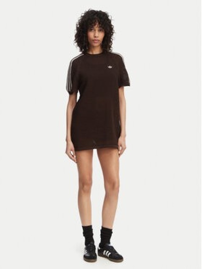 adidas Sukienka dzianinowa Knitted Crochet KE0203 Brązowy Loose Fit