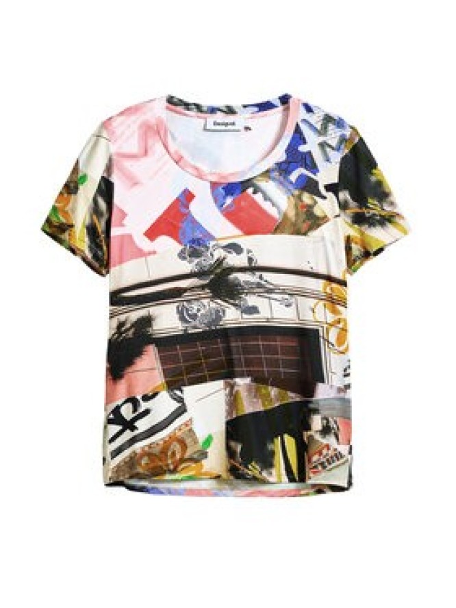 Desigual T-Shirt Collage 25SWTK14 Kolorowy Regular Fit