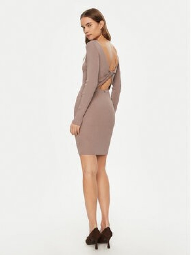 Guess Sukienka dzianinowa W5RK21 Z3L10 Beżowy Regular Fit