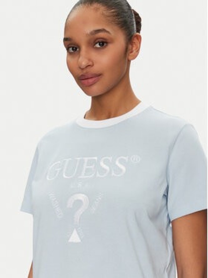 Guess T-Shirt V5GI18 I3Z14 Błękitny Boxy Fit