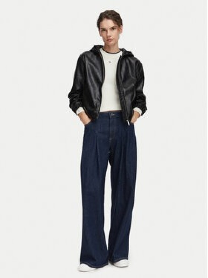 Calvin Klein Jeans Kurtka z imitacji skóry LV047G516G Czarny Regular Fit