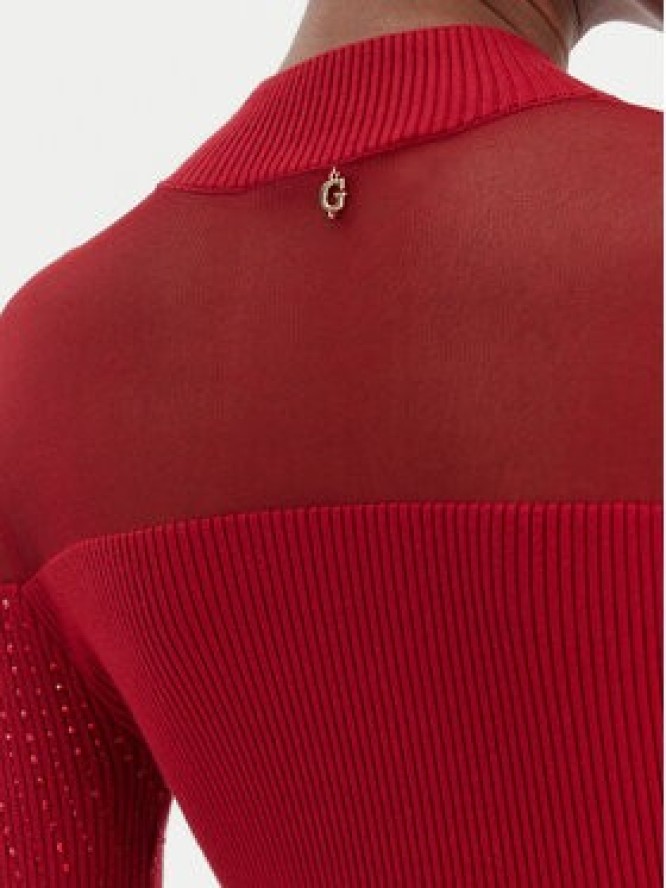 Guess Sukienka dzianinowa W6RK98 Z2YJ2 Czerwony Slim Fit