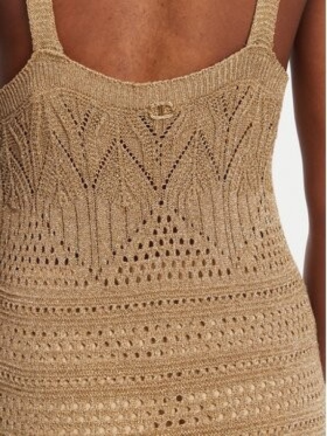 TWINSET Sukienka dzianinowa 251TT3198 Beżowy Slim Fit