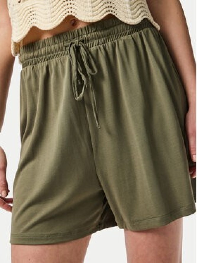 Pieces Szorty materiałowe Anora 17148783 Zielony Regular Fit