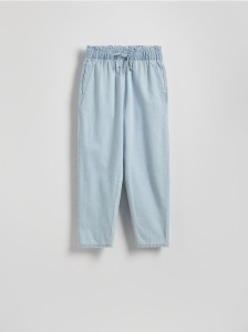 Jeansy paperbag - niebieski