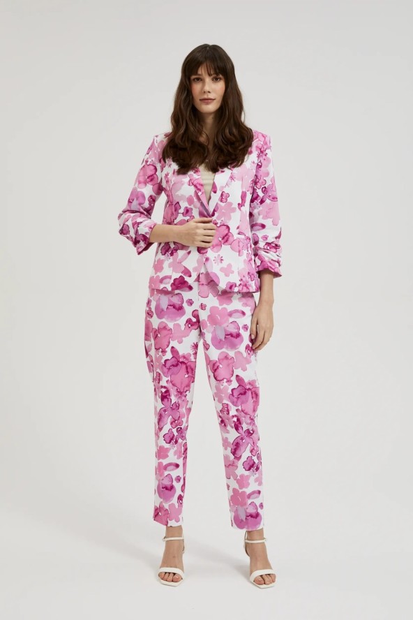 Garnitur w kwiaty różowy