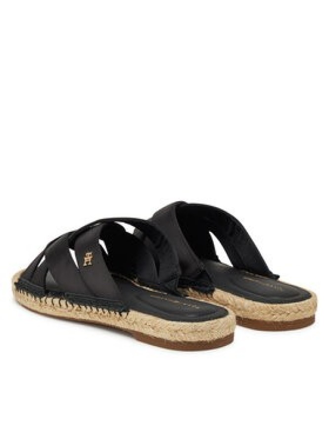 Tommy Hilfiger Espadryle Satin Espadrille Mule FW0FW08502 Czarny