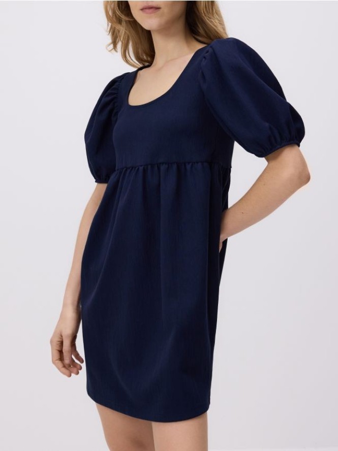 Gładka sukienka mini - granatowy