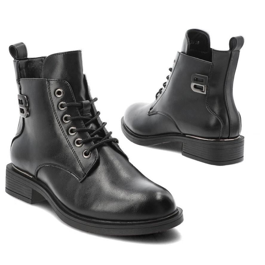 Czarne Botki Vinceza Klasyczne Buty Damskie