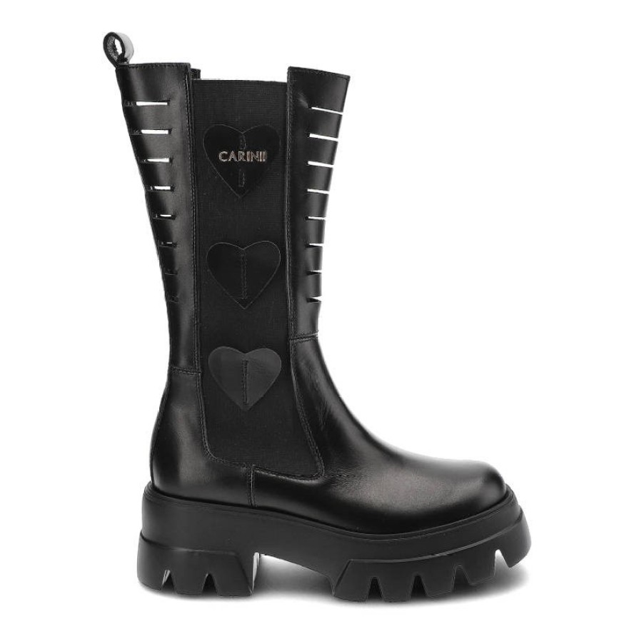 Czarne Kozaki Carinii Modne Wygodne Buty Damskie