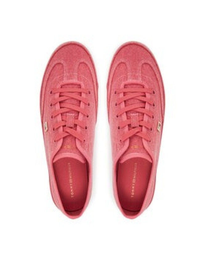Tommy Hilfiger Sneakersy Washed Canvas Vulc Sneaker FW0FW08894 Różowy