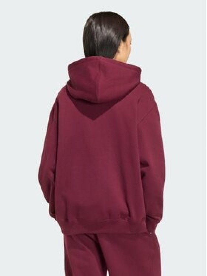 adidas Bluza Essentials Oversized Fleece Hoodie KT2274 Bordowy Regular Fit