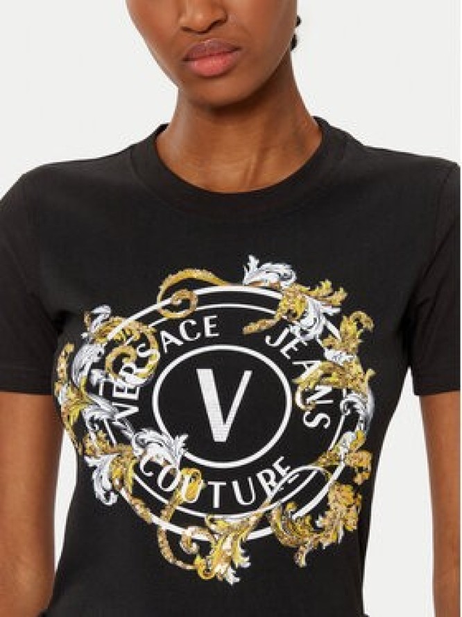 Versace Jeans Couture T-Shirt 78HAHC01 Czarny Regular Fit