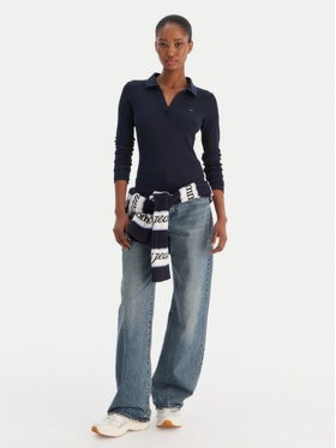 Tommy Jeans Bluzka Essential DW0DW21933 Granatowy Slim Fit