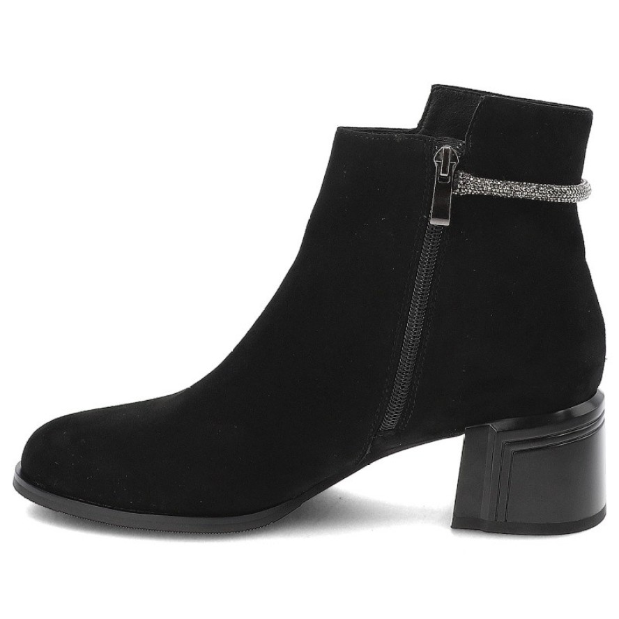 Czarne Botki S.Barski Eleganckie Ocieplane Obuwie Damskie