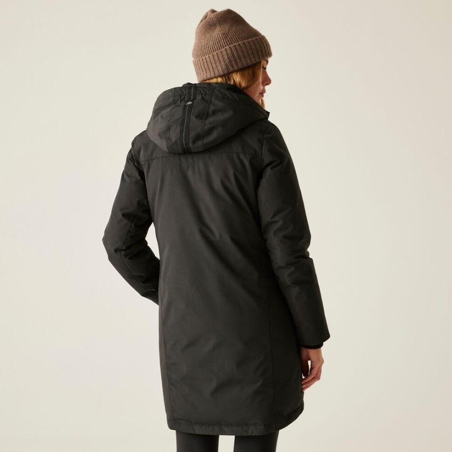 Płaszcz damski zimowy ocieplany przeciwdeszczowy Marron