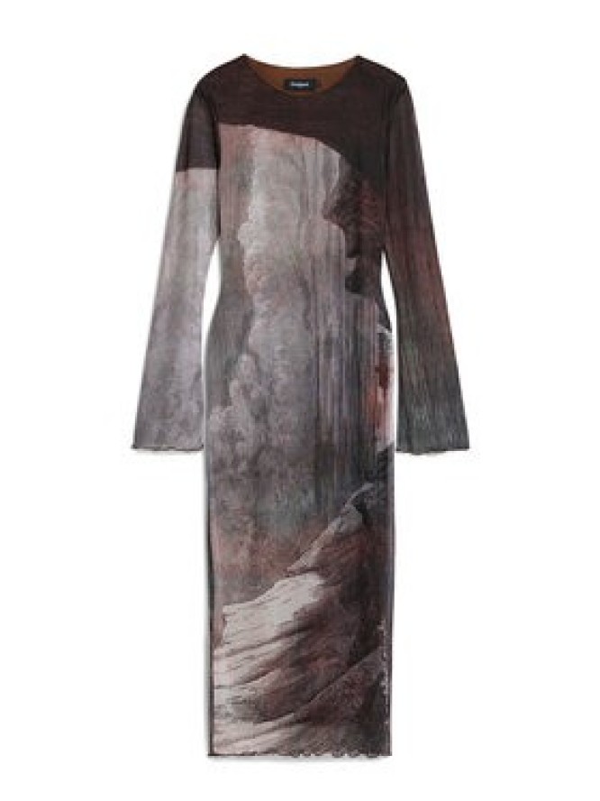 Desigual Sukienka codzienna Abyss Lacroix 25WWVK01 Brązowy Slim Fit