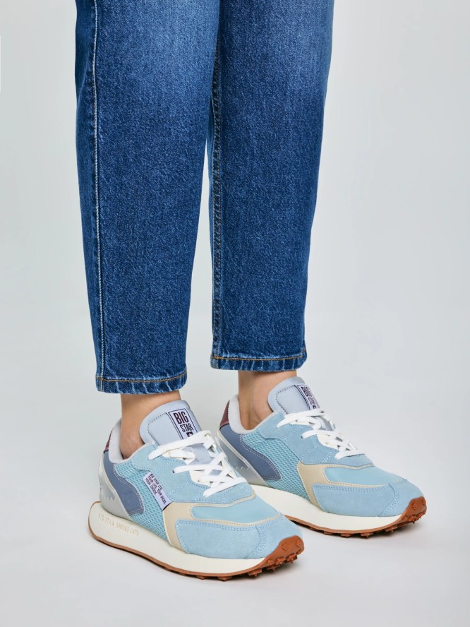 sneakersy damskie ze skóry naturalnej zamszowej niebieskie rr274997 400