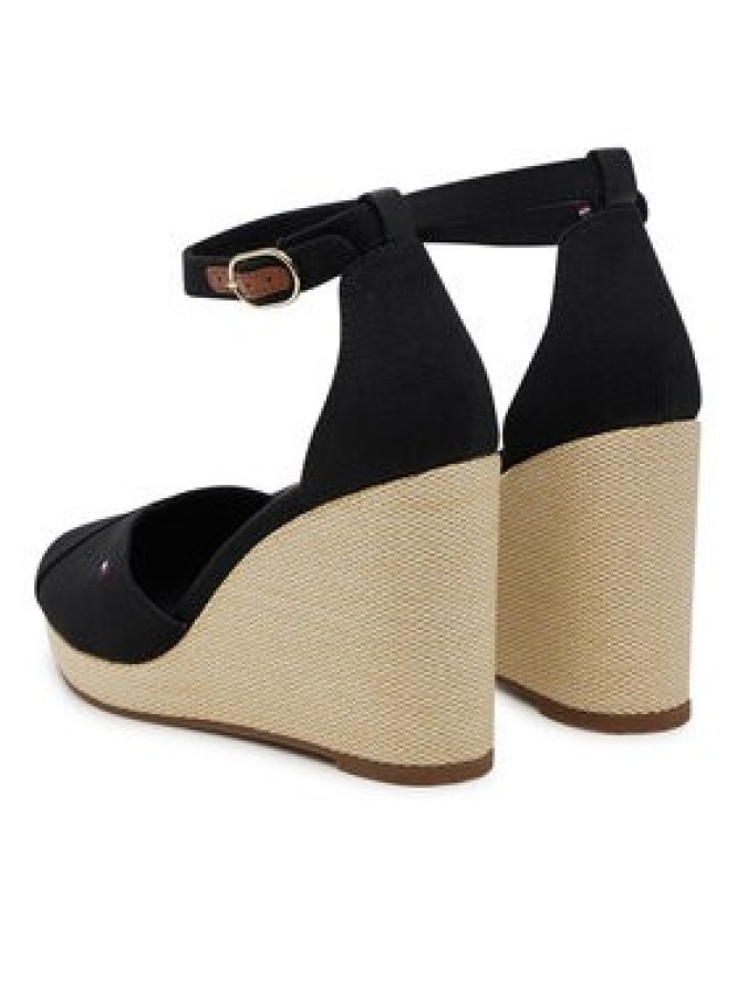 Tommy Hilfiger Półbuty Flag High Wedge Espad Closed Toe FW0FW08494 Czarny