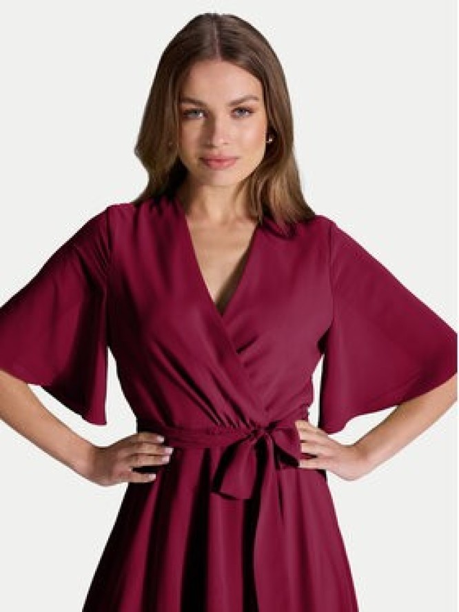 Swing Sukienka koktajlowa 5AI10200 Bordowy Regular Fit